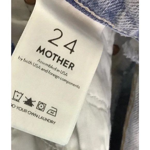 MOTHER Sz 24 The Sacred Slit Mini Denim Skirt In Acid Wash Cotton Spandex - Picture 12 of 12